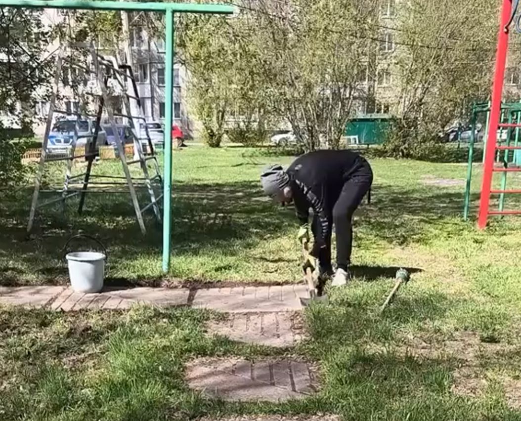 Парень преображает двор своими руками⁠⁠