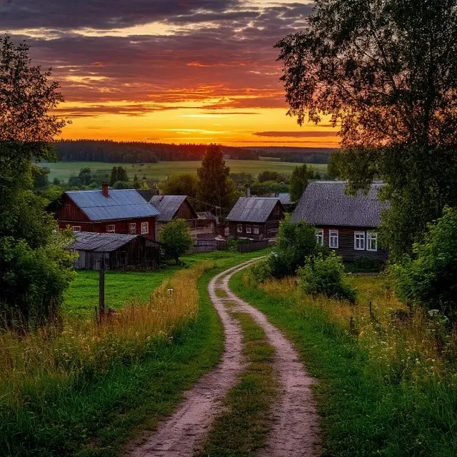 Летний вечер в деревне