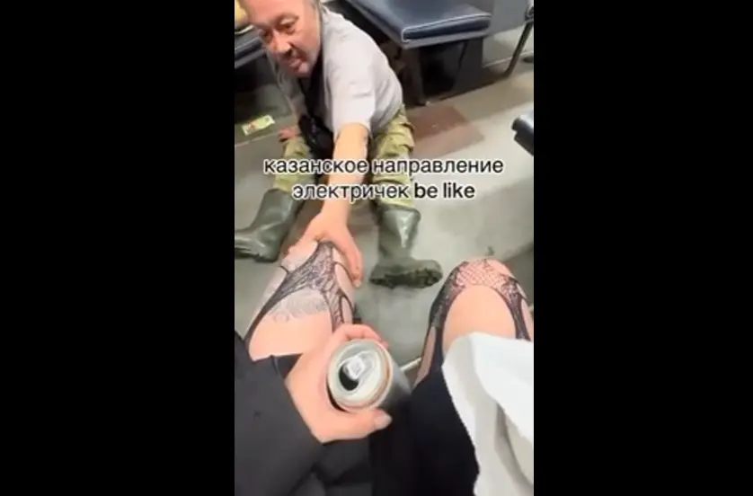 В московской электричке скуф хотел потрогать альтушку за ножку и чуть не получил ботинком по хохоталу