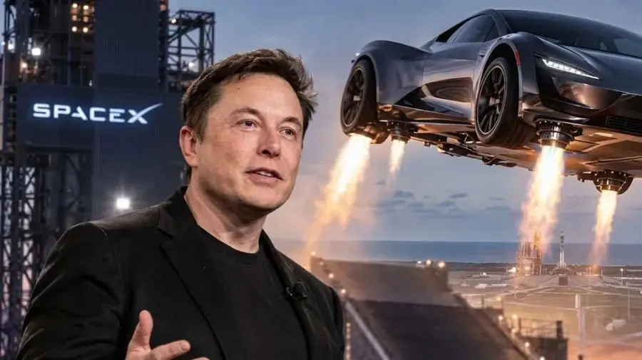 Tesla и SpaceX представили летающий Roadster