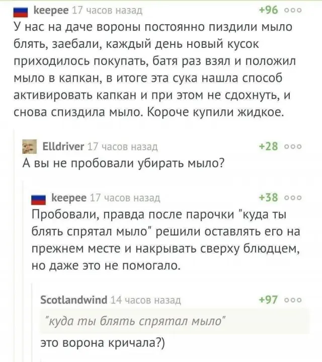 Вороны, мыло и жена